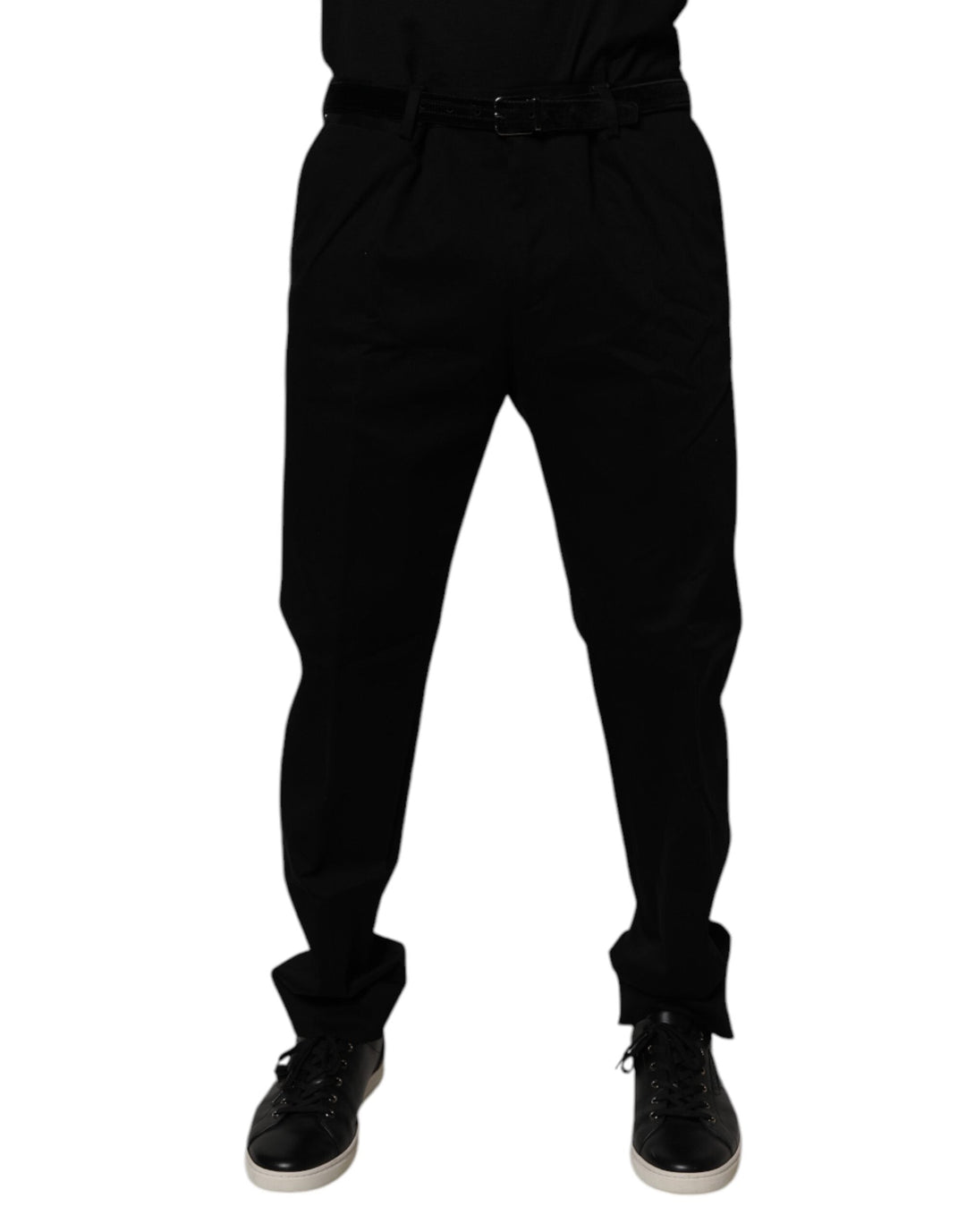 Men’s Dolce &amp; Gabbana Black Cotton Men Skinny Dress Formal Pants