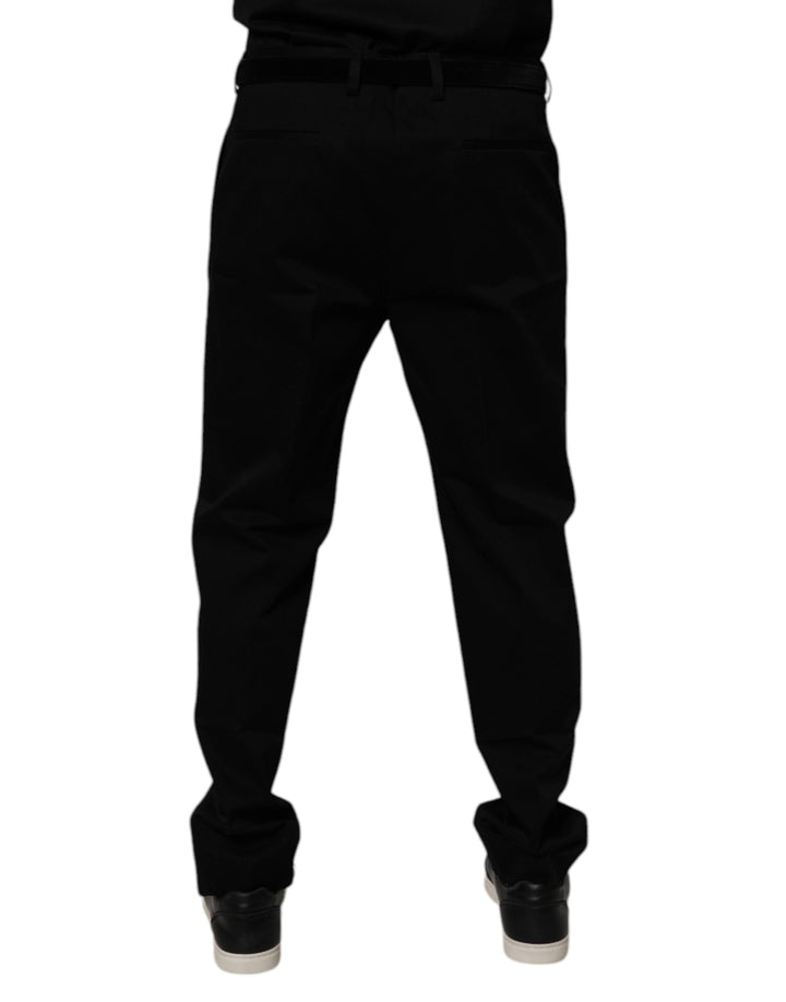Men’s Dolce &amp; Gabbana Black Cotton Men Skinny Dress Formal Pants