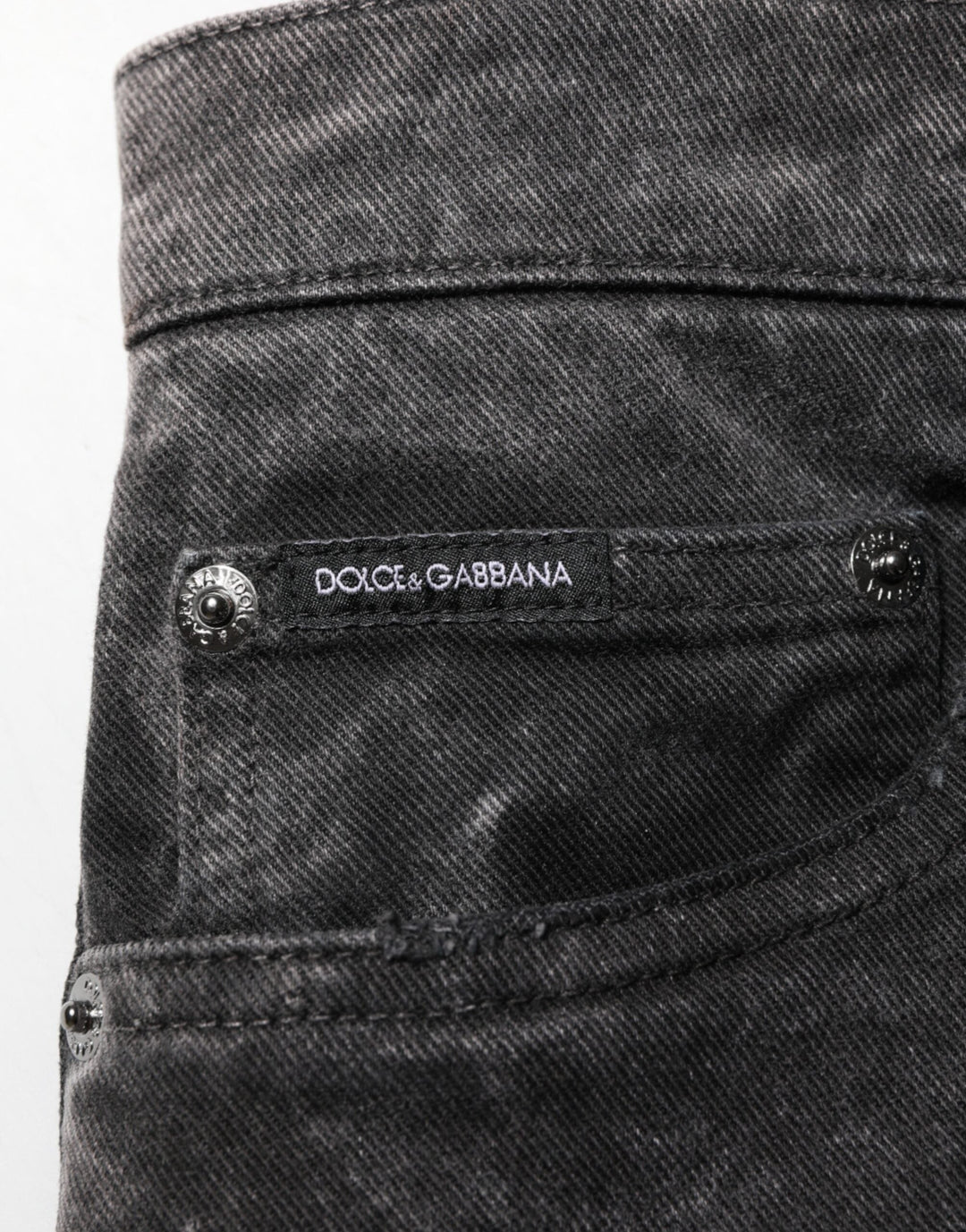 Men’s Dolce &amp; Gabbana Black Cotton Mid Waist Denim Men Bermuda Short