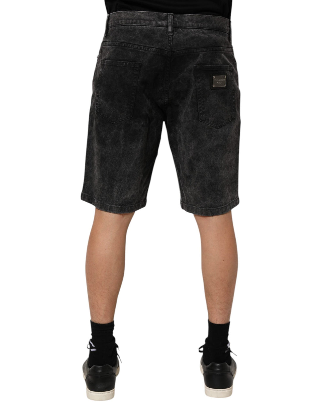 Men’s Dolce &amp; Gabbana Black Cotton Mid Waist Denim Men Bermuda Short