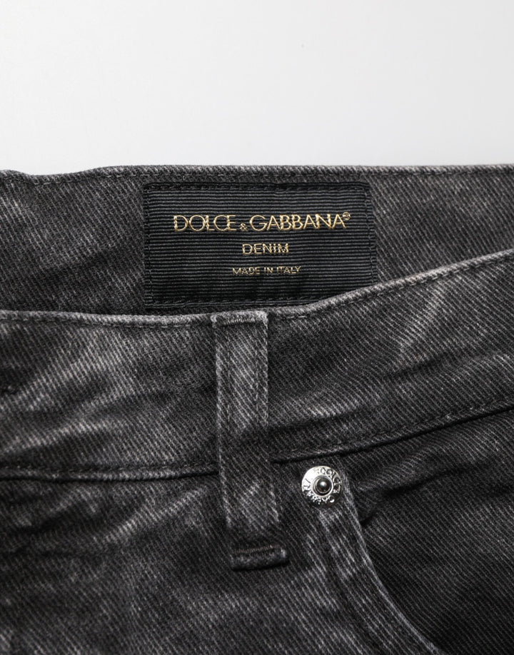 Men’s Dolce &amp; Gabbana Black Cotton Mid Waist Denim Men Bermuda Short