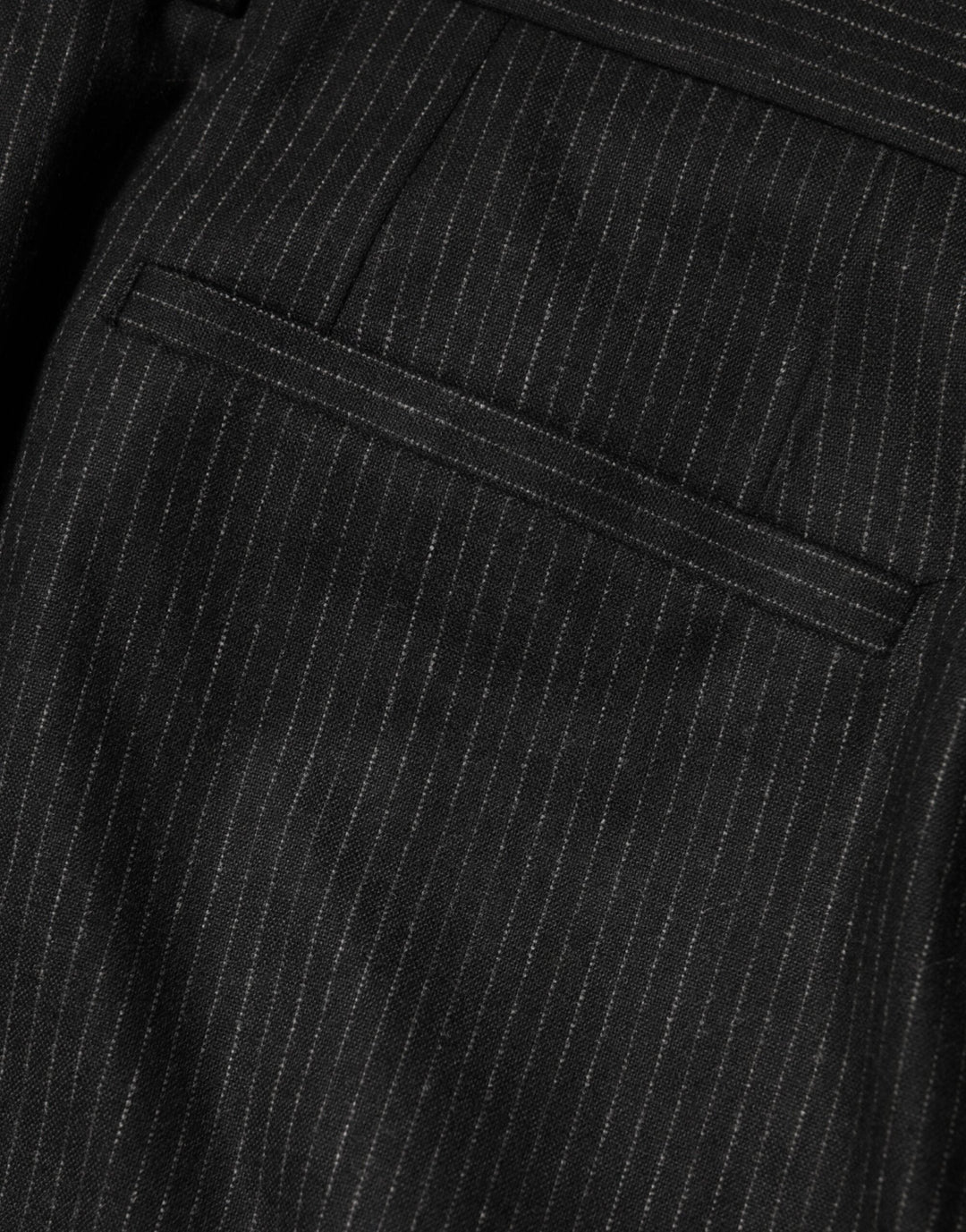 Men’s Dolce &amp; Gabbana Black Cotton Mid Waist Dress Trouser Pants