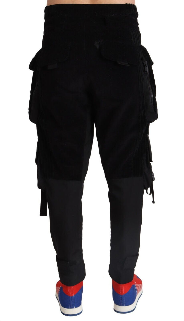 Men’s Dolce &amp; Gabbana Black Cotton Skinny Corduroy Cargo Pants