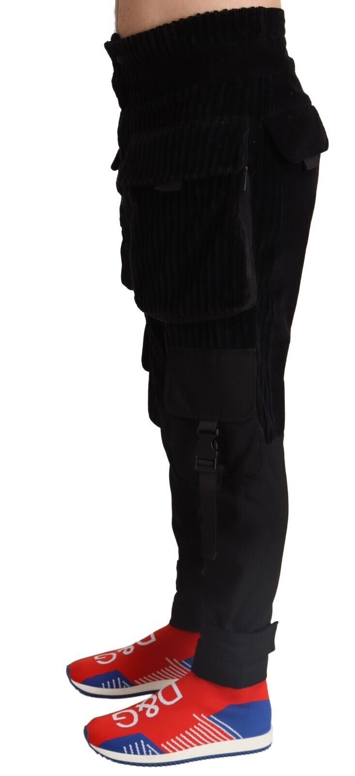 Men’s Dolce & Gabbana Black Cotton Skinny Corduroy Cargo Pants