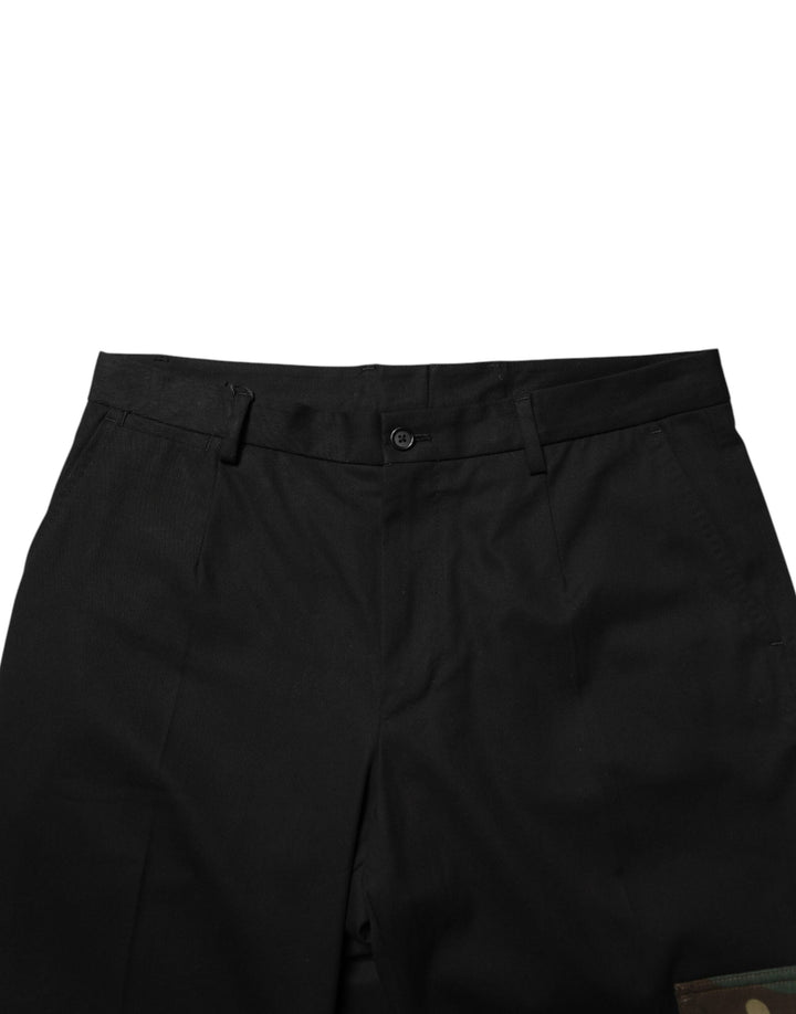 Men’s Dolce &amp; Gabbana Black Cotton Skinny Dress Cargo Trouser Pants