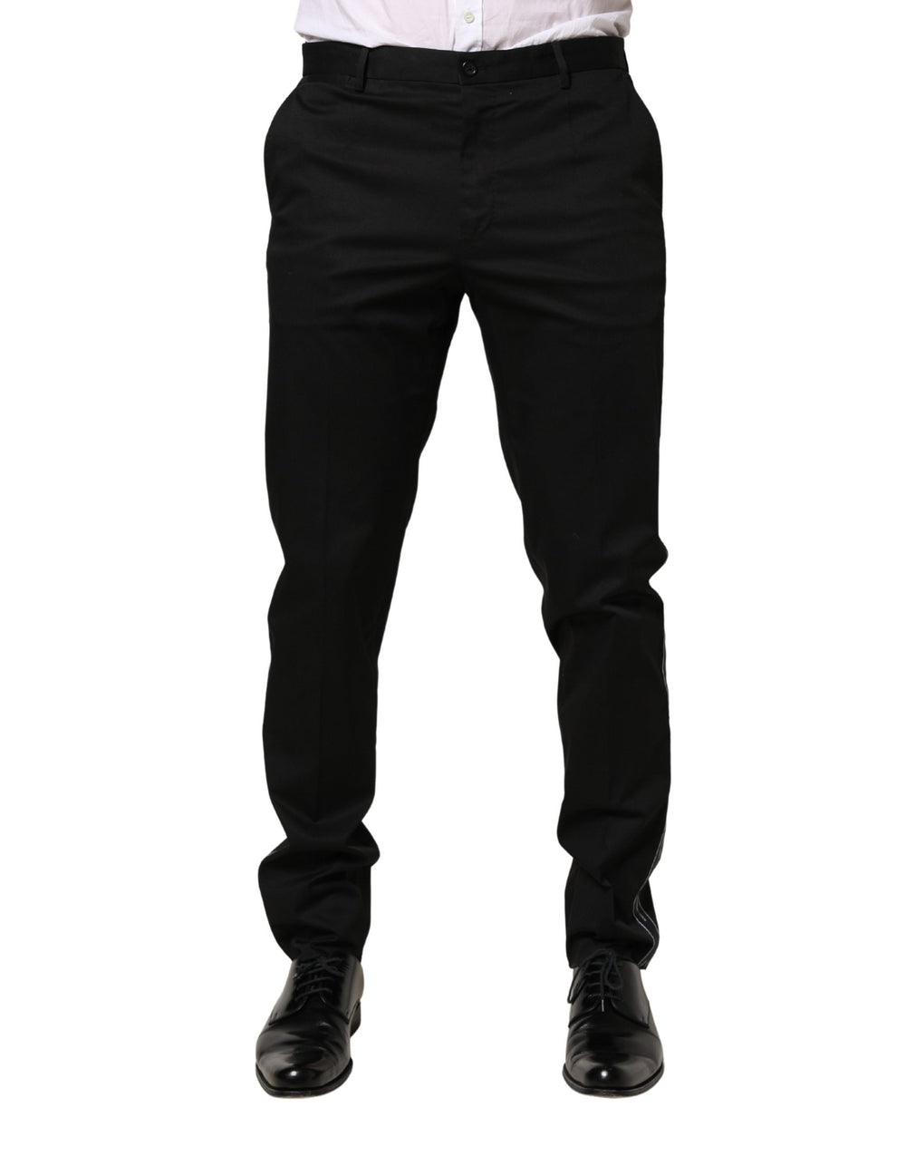 Men’s Dolce & Gabbana Black Cotton Skinny Men Dress Trouser Pants