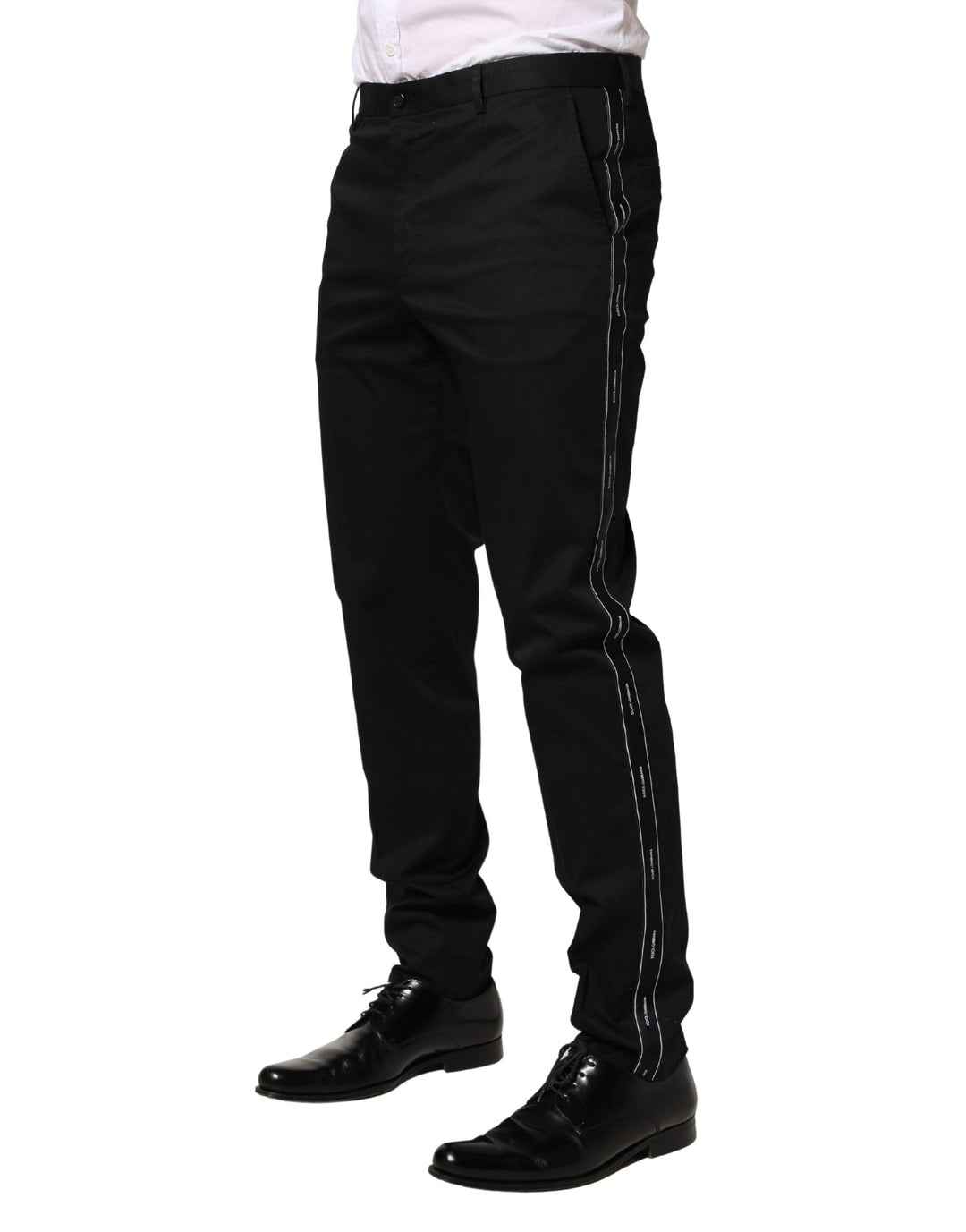 Men’s Dolce &amp; Gabbana Black Cotton Skinny Men Dress Trouser Pants