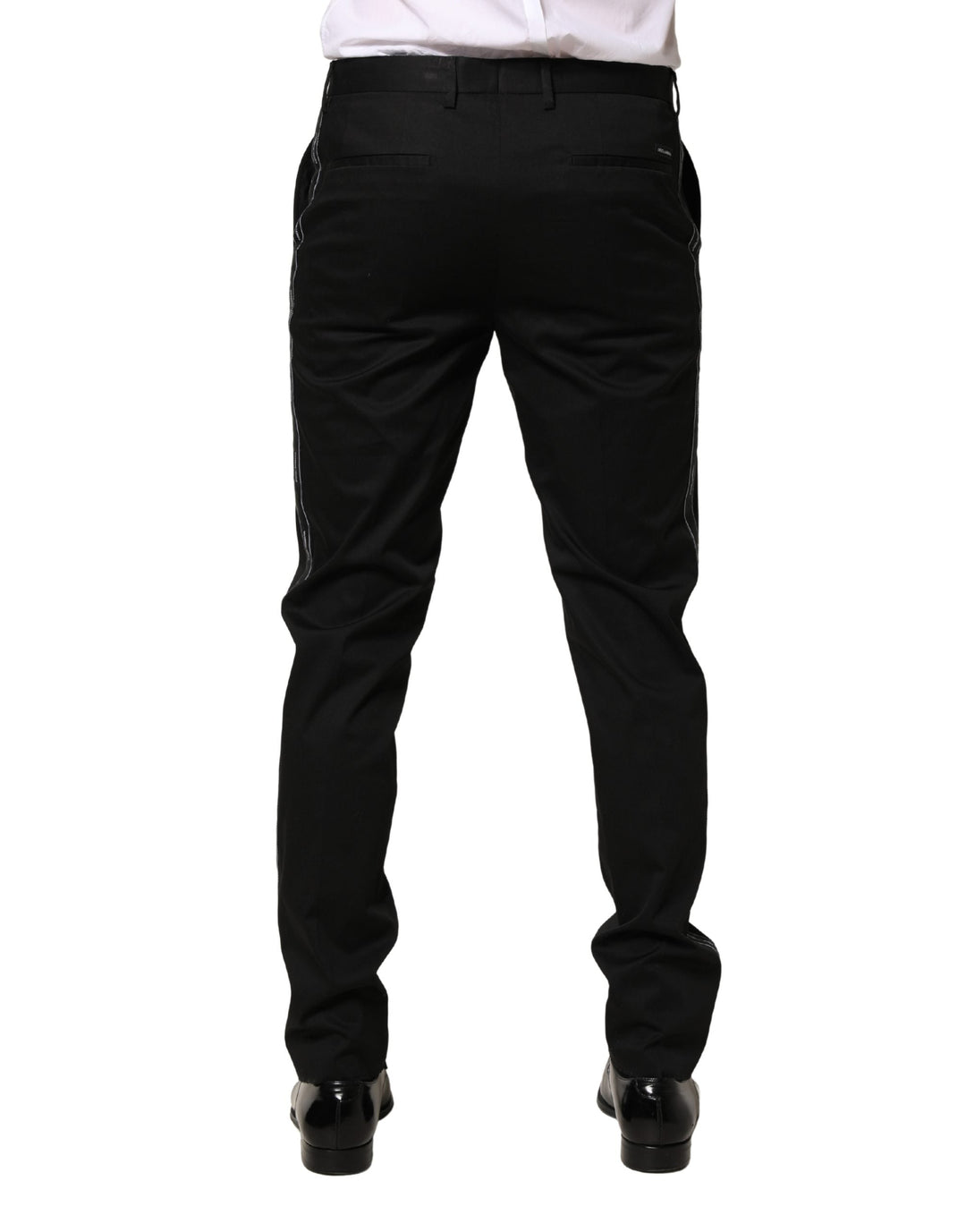 Men’s Dolce &amp; Gabbana Black Cotton Skinny Men Dress Trouser Pants