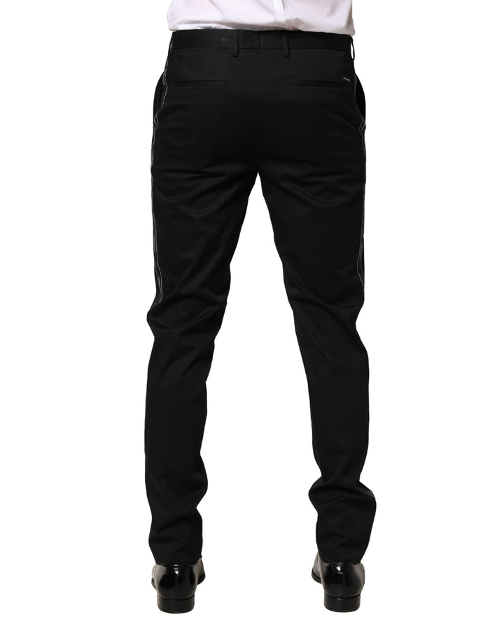 Men’s Dolce &amp; Gabbana Black Cotton Skinny Men Dress Trouser Pants