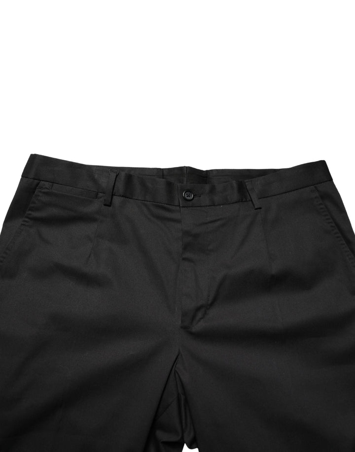 Men’s Dolce &amp; Gabbana Black Cotton Skinny Men Dress Trouser Pants