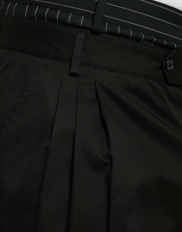 Men’s Dolce &amp; Gabbana Black Cotton Stretch Cargo Bermuda Shorts