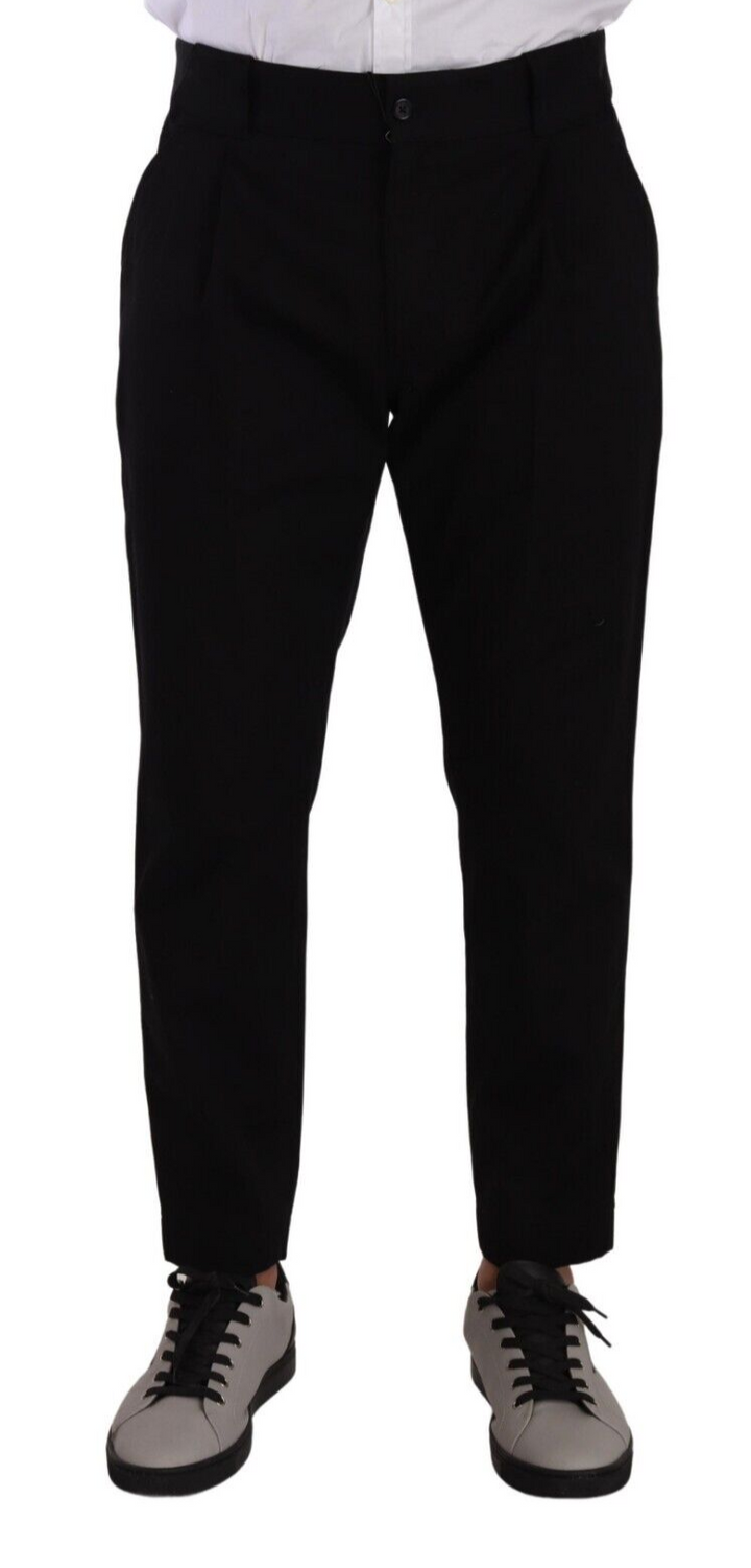 Men’s Dolce &amp; Gabbana Black Cotton Stretch Chinos Trouser Jeans