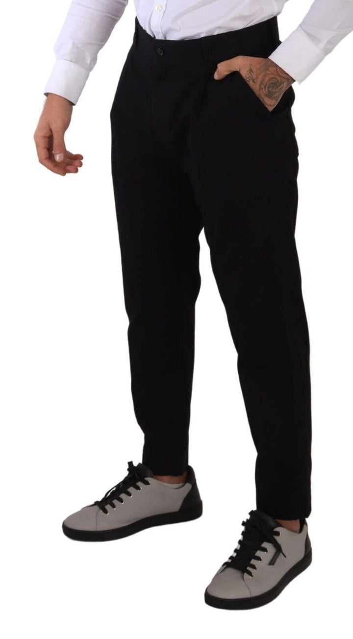 Men’s Dolce &amp; Gabbana Black Cotton Stretch Chinos Trouser Jeans