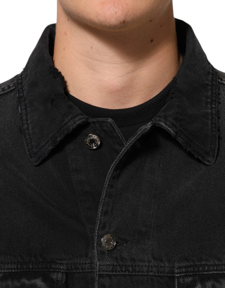 Men’s Dolce &amp; Gabbana Black Cotton Stretch Denim Blouson Jacket