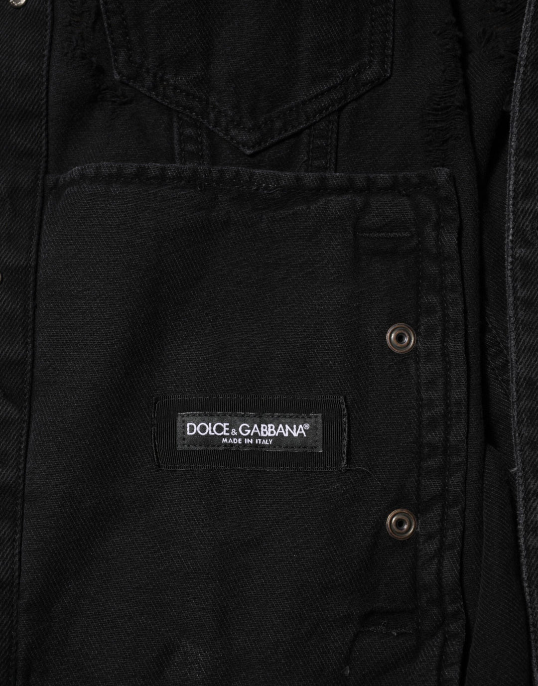 Men’s Dolce &amp; Gabbana Black Cotton Stretch Denim Blouson Jacket
