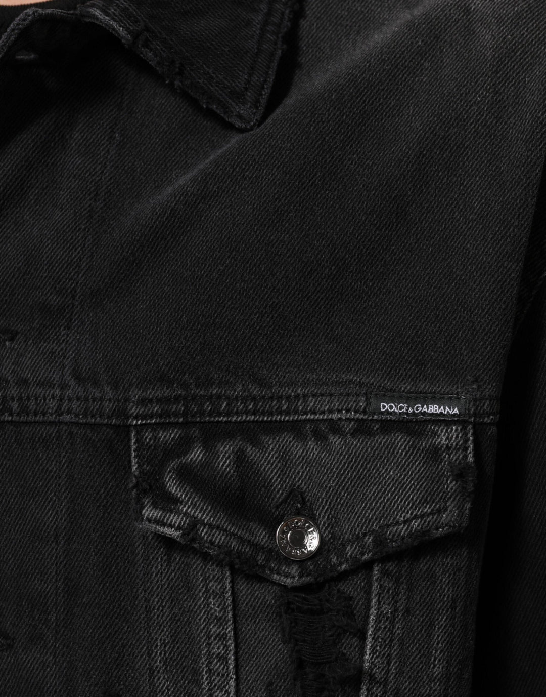 Men’s Dolce &amp; Gabbana Black Cotton Stretch Denim Blouson Jacket