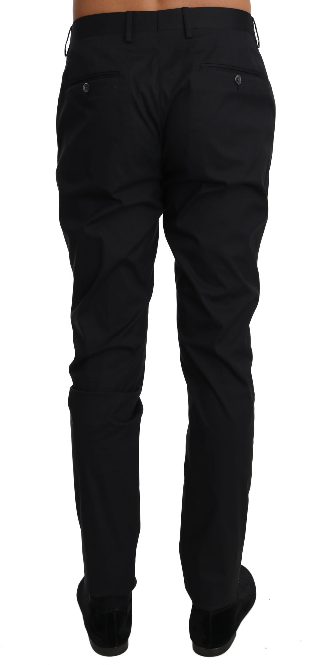 Men’s Dolce & Gabbana Black Cotton Stretch Formal Trousers Pants