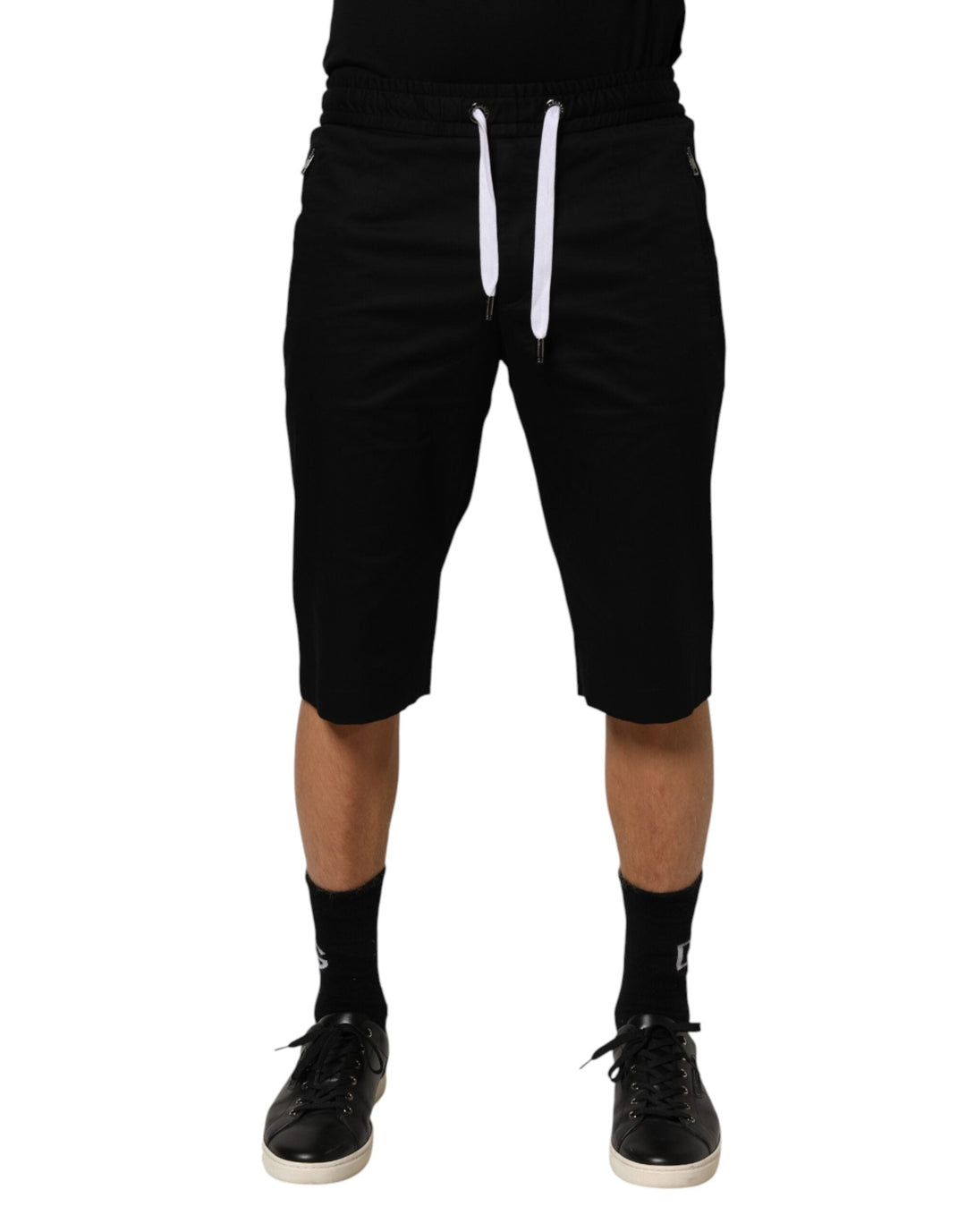 Men’s Dolce &amp; Gabbana Black Cotton Stretch Men Bermuda Shorts