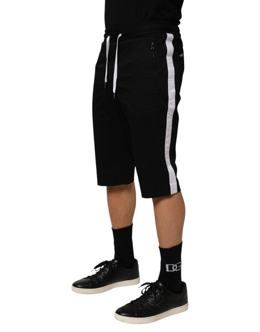 Men’s Dolce &amp; Gabbana Black Cotton Stretch Men Bermuda Shorts