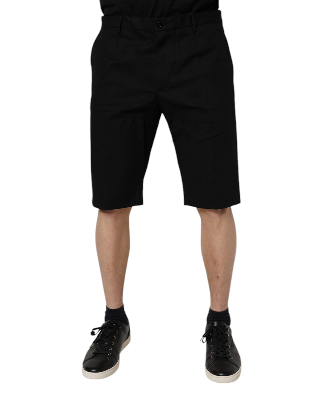 Men’s Dolce &amp; Gabbana Black Cotton Stretch Mid Waist Bermuda Shorts