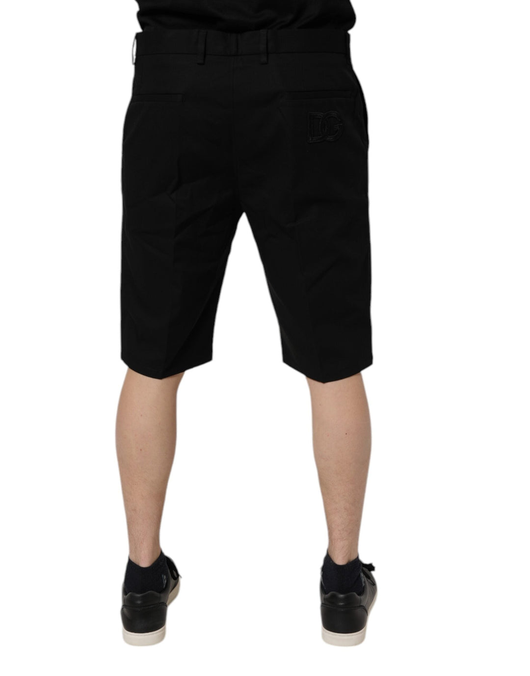 Men’s Dolce &amp; Gabbana Black Cotton Stretch Mid Waist Bermuda Shorts