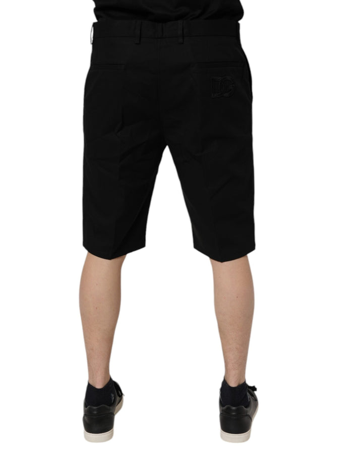 Men’s Dolce &amp; Gabbana Black Cotton Stretch Mid Waist Bermuda Shorts