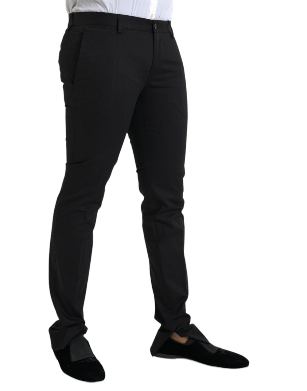 Men’s Dolce & Gabbana Black Cotton Stretch Skinny Dress Pants