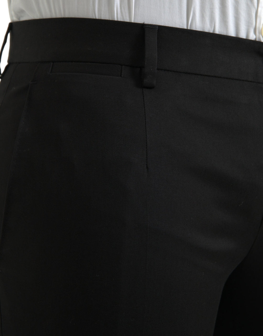 Men’s Dolce &amp; Gabbana Black Cotton Stretch Skinny Dress Pants