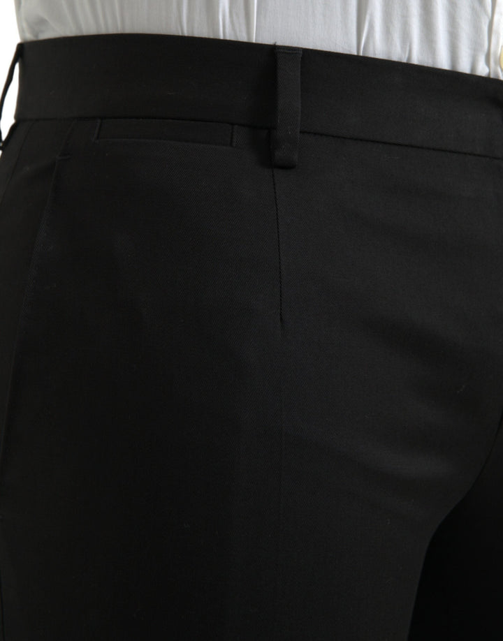 Men’s Dolce &amp; Gabbana Black Cotton Stretch Skinny Dress Pants