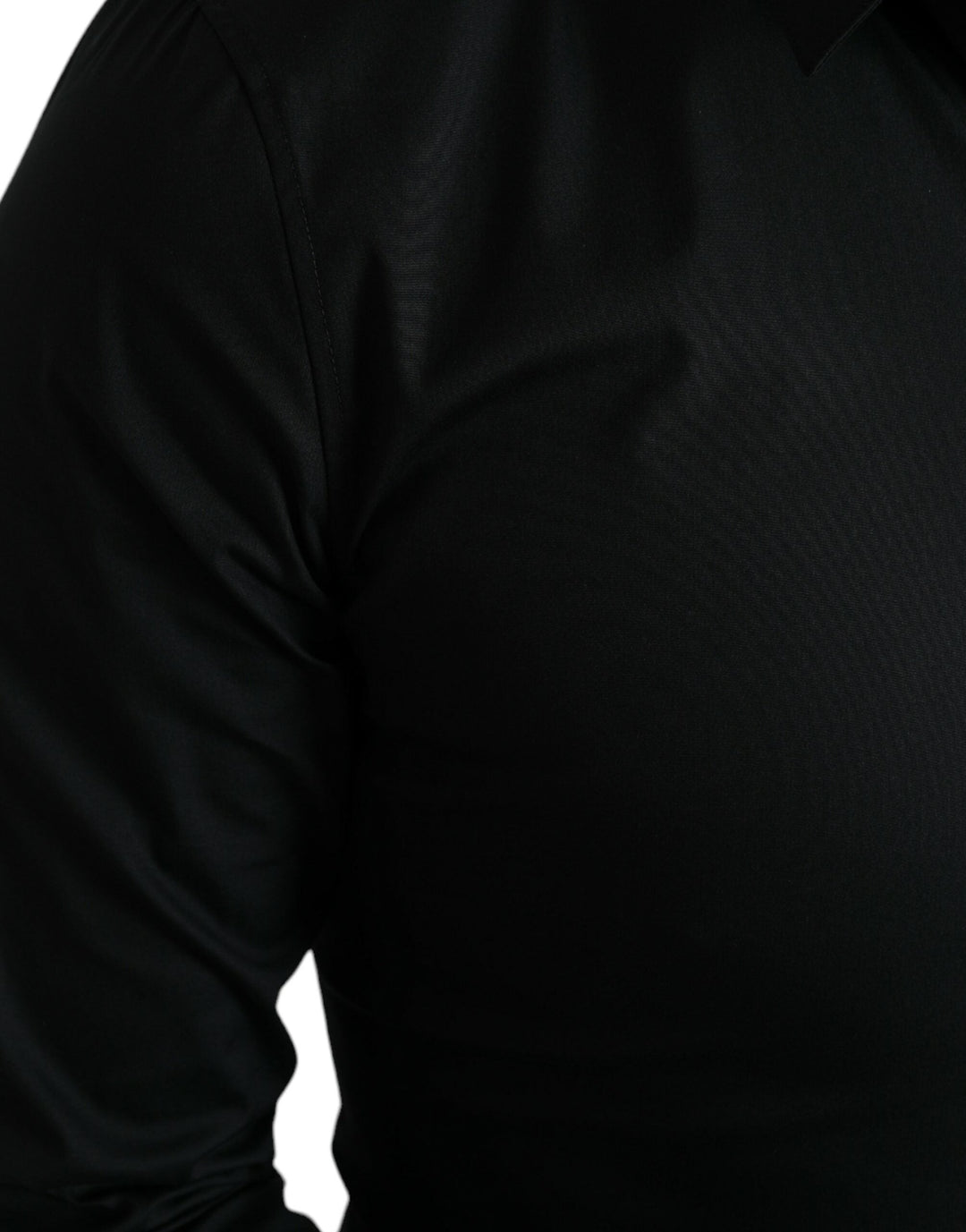 Men’s Dolce &amp; Gabbana Black Cotton Stretch Slim Formal Dress Shirt