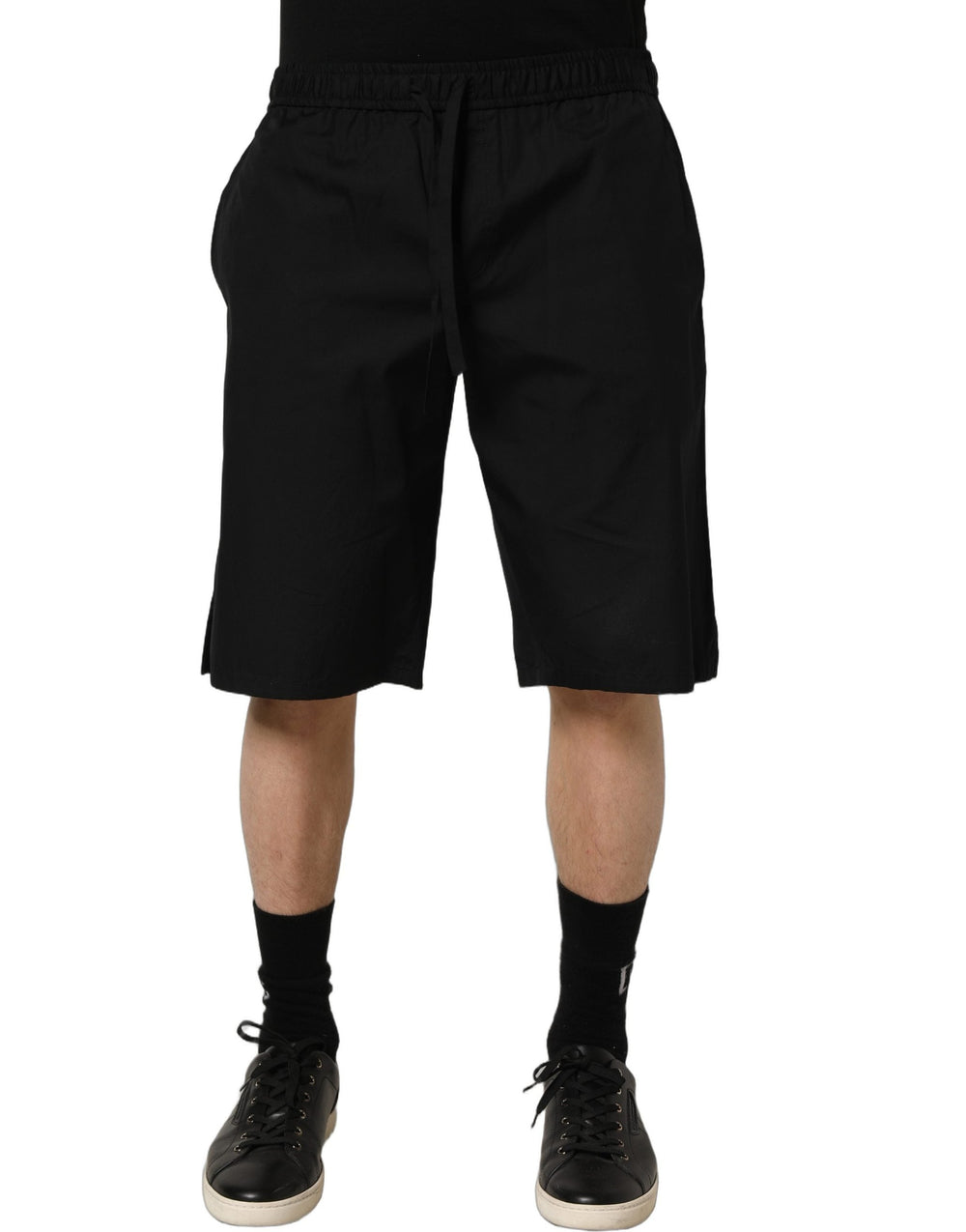 Men’s Dolce & Gabbana Black Cotton Sweatshorts Men Bermuda Shorts