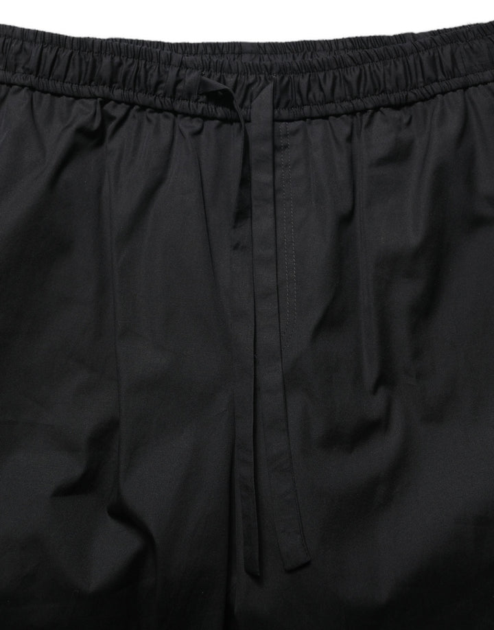 Men’s Dolce &amp; Gabbana Black Cotton Sweatshorts Men Bermuda Shorts