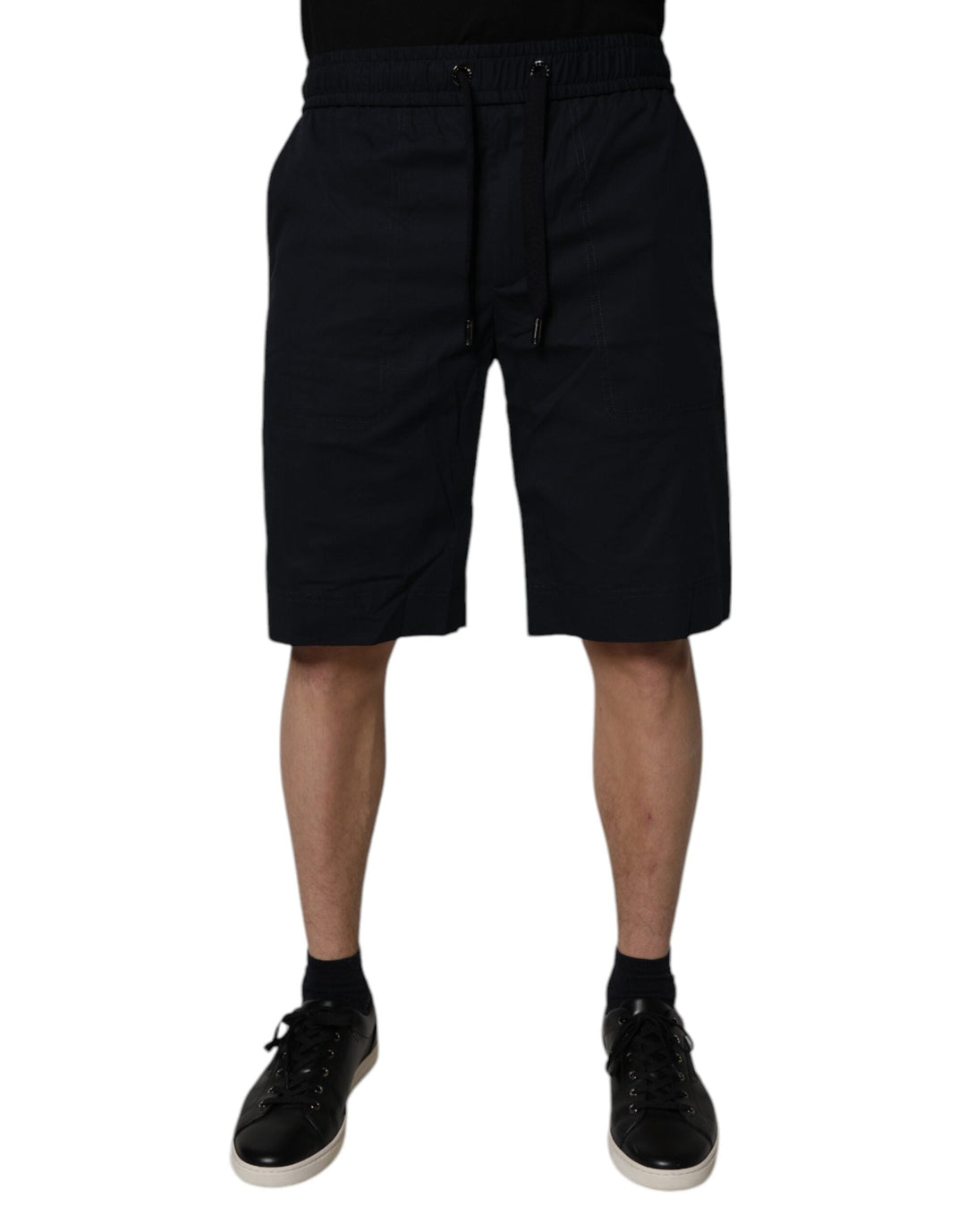 Men’s Dolce &amp; Gabbana Black Cotton Sweatshorts Men Bermuda Shorts