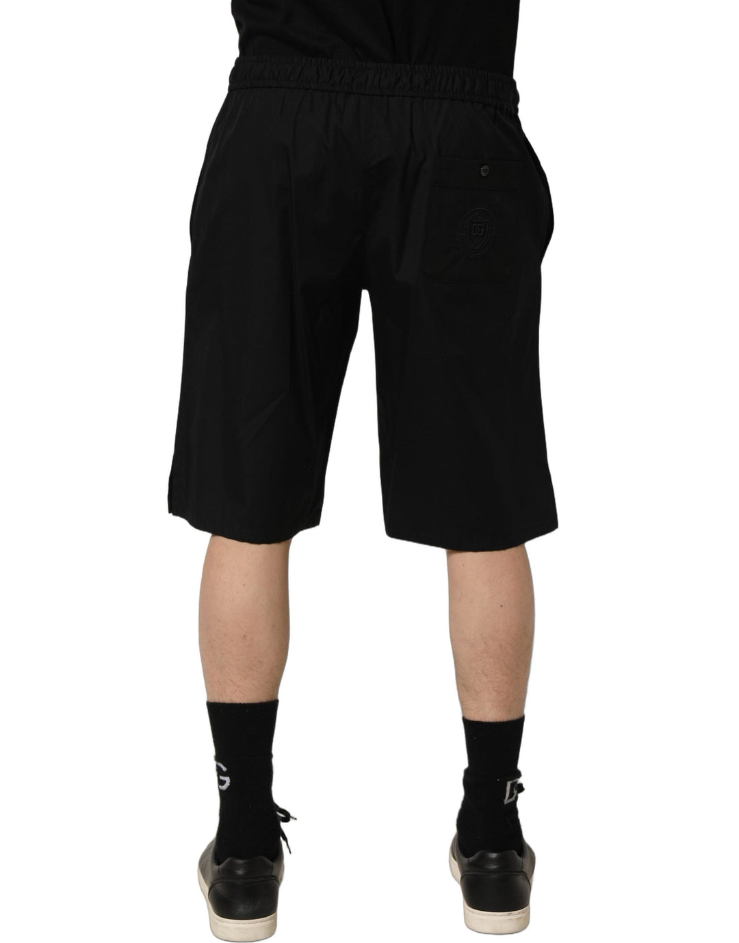 Men’s Dolce &amp; Gabbana Black Cotton Sweatshorts Men Bermuda Shorts