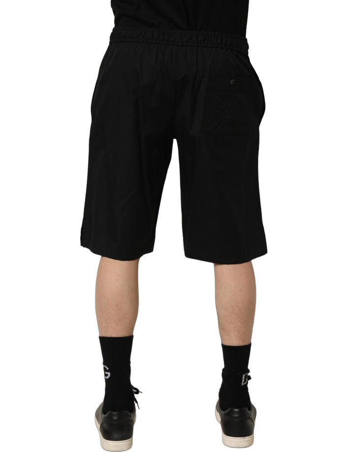 Men’s Dolce &amp; Gabbana Black Cotton Sweatshorts Men Bermuda Shorts