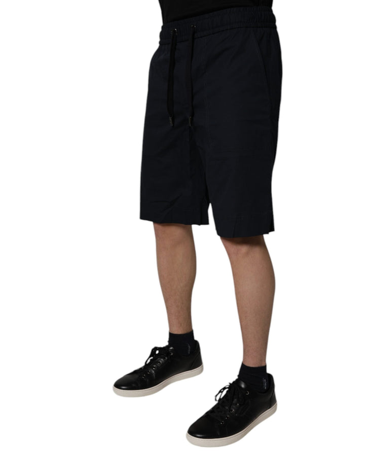 Men’s Dolce &amp; Gabbana Black Cotton Sweatshorts Men Bermuda Shorts