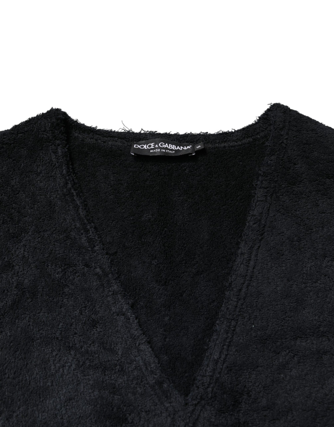 Men’s Dolce &amp; Gabbana Black Cotton V-neck Men Sweatshirt Sweater