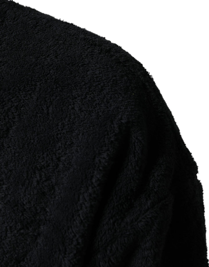 Men’s Dolce &amp; Gabbana Black Cotton V-neck Men Sweatshirt Sweater