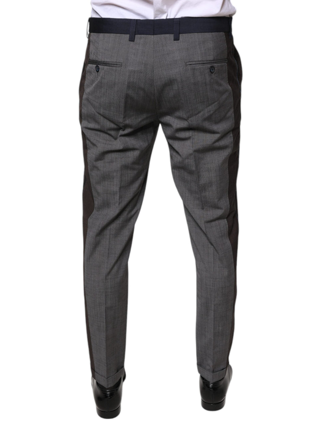 Men’s Dolce &amp; Gabbana Black Cotton Wool Formal Dress Pants