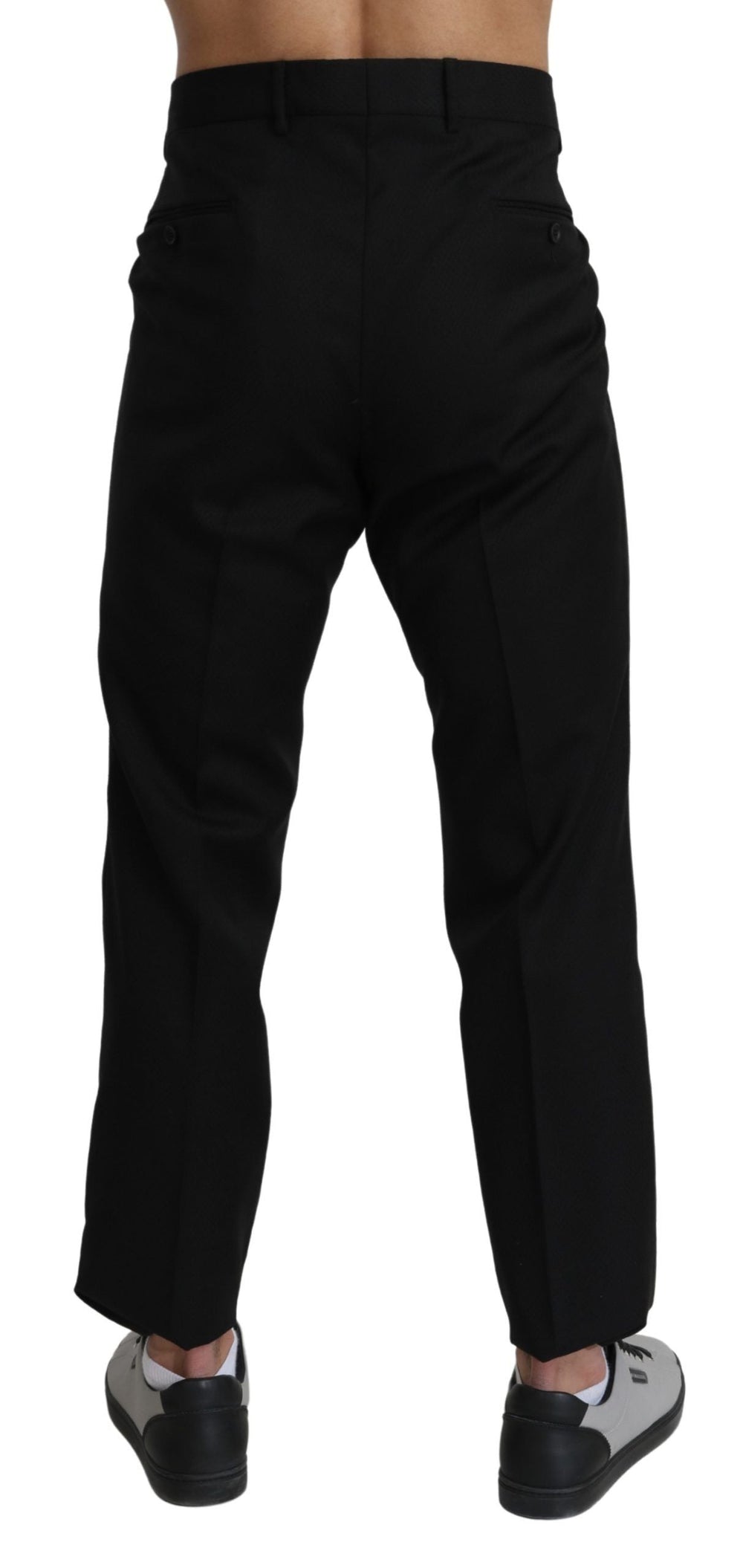 Men’s Dolce & Gabbana Black Cotton Wool Formal Dress Pants