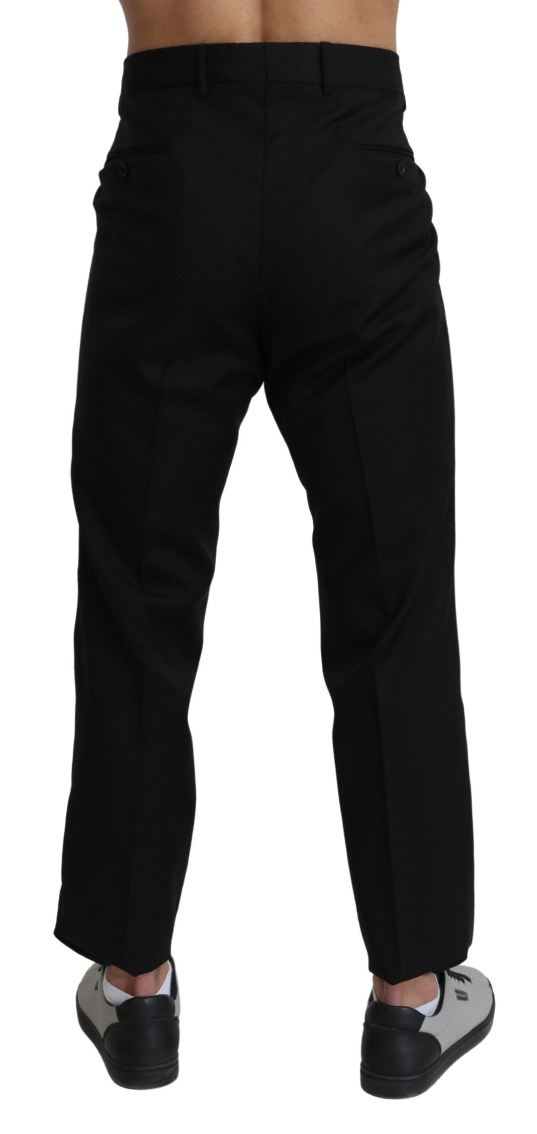 Men’s Dolce &amp; Gabbana Black Cotton Wool Formal Dress Pants