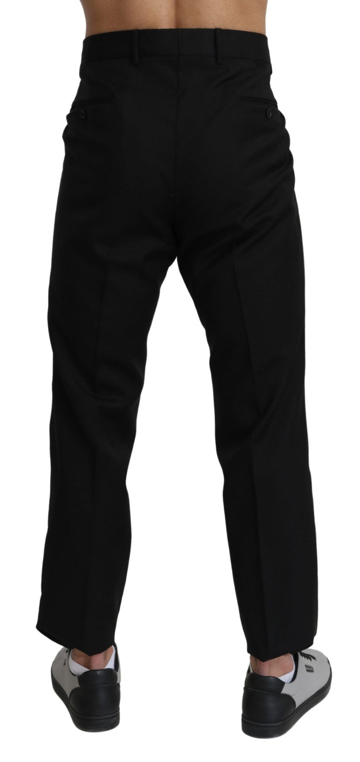 Men’s Dolce &amp; Gabbana Black Cotton Wool Formal Dress Pants