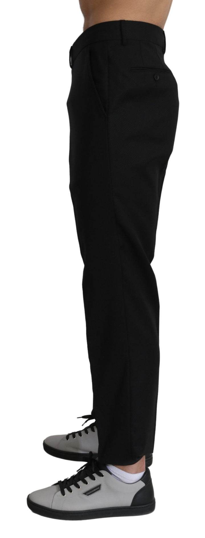Men’s Dolce &amp; Gabbana Black Cotton Wool Formal Dress Pants