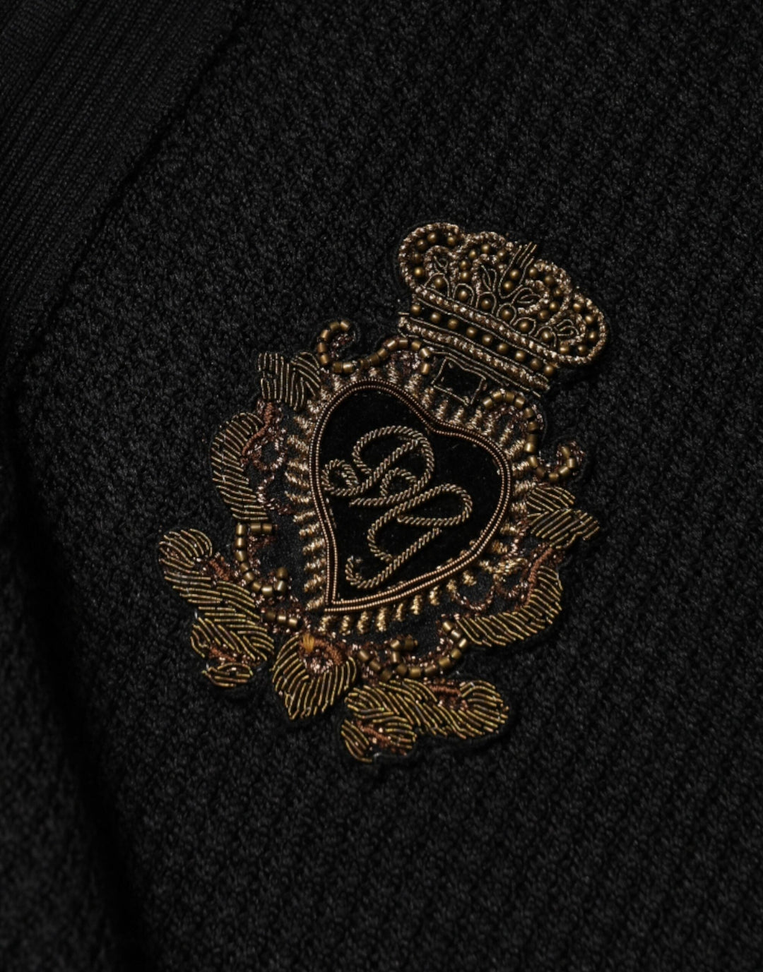 Men’s Dolce &amp; Gabbana Black Crest Long Sleeve Men Pullover Sweater