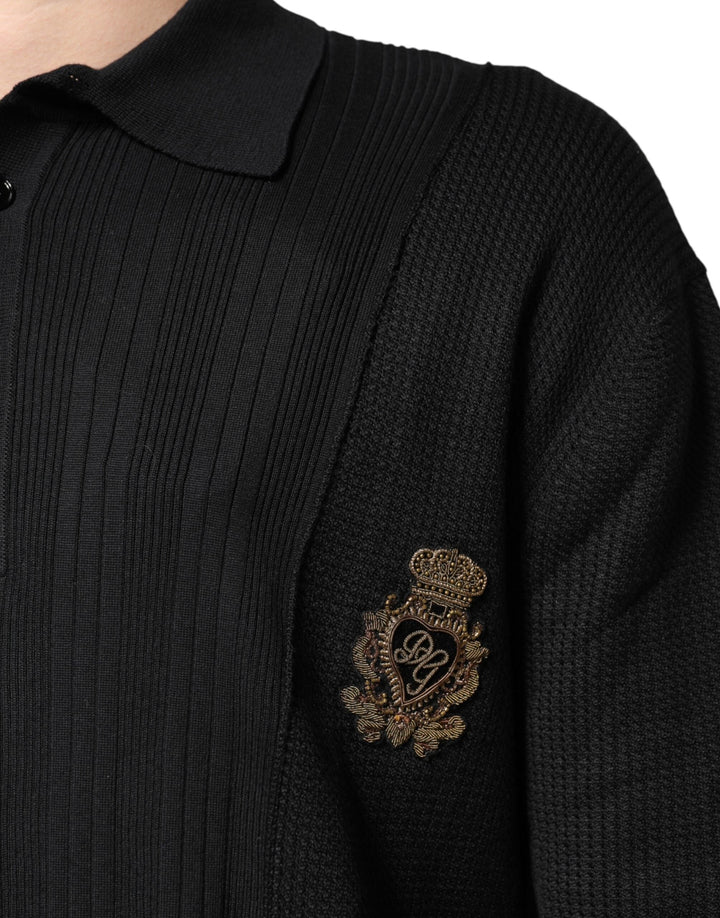 Men’s Dolce &amp; Gabbana Black Crest Long Sleeve Men Pullover Sweater
