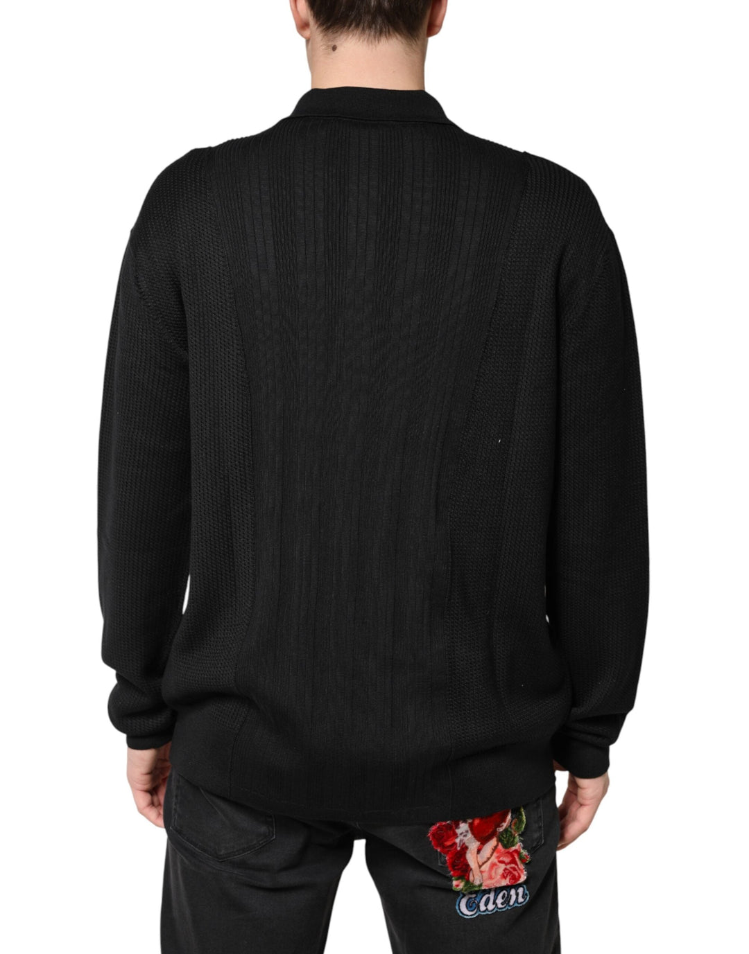 Men’s Dolce &amp; Gabbana Black Crest Long Sleeve Men Pullover Sweater