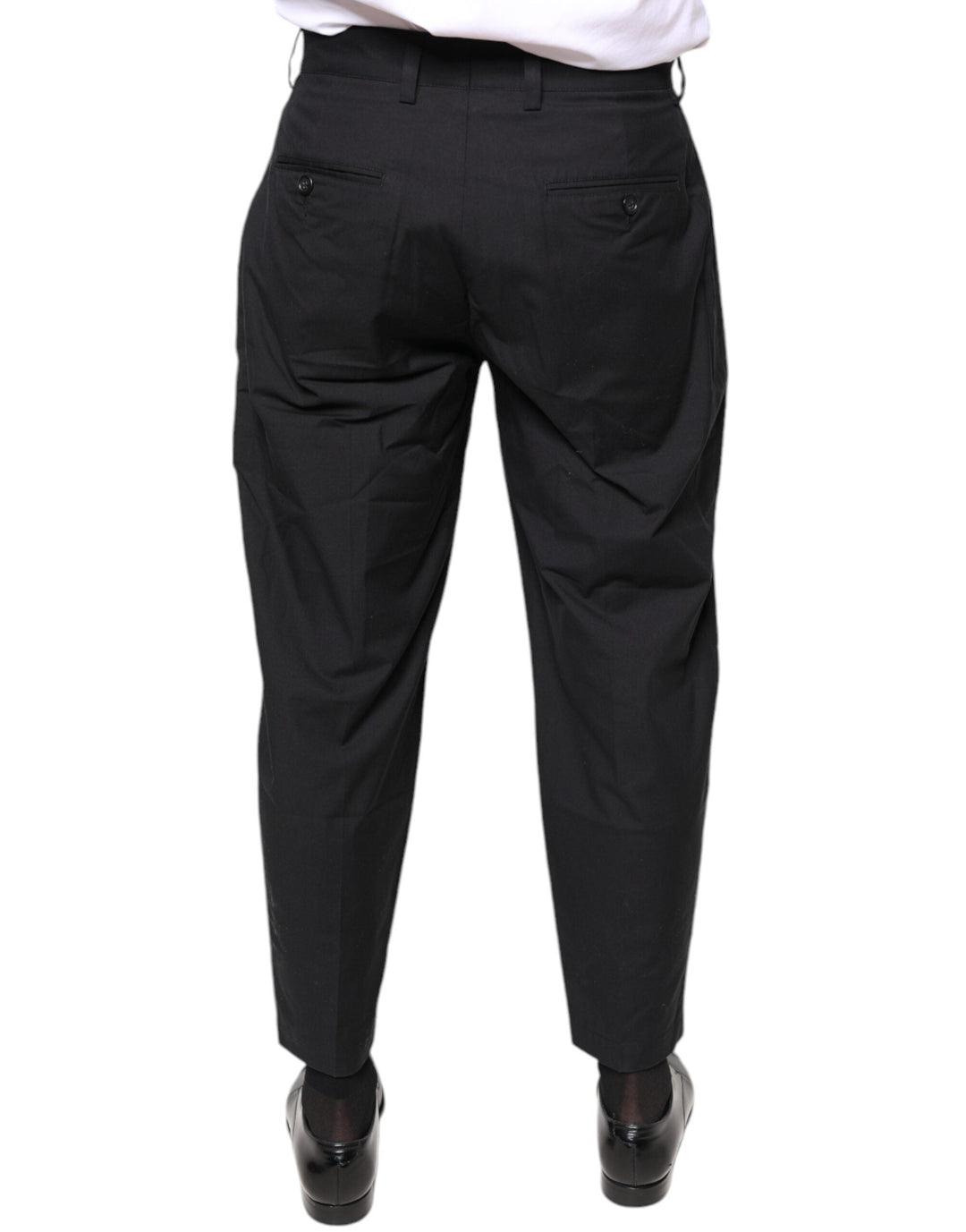 Men’s Dolce &amp; Gabbana Black Crown Cotton Dress Pants