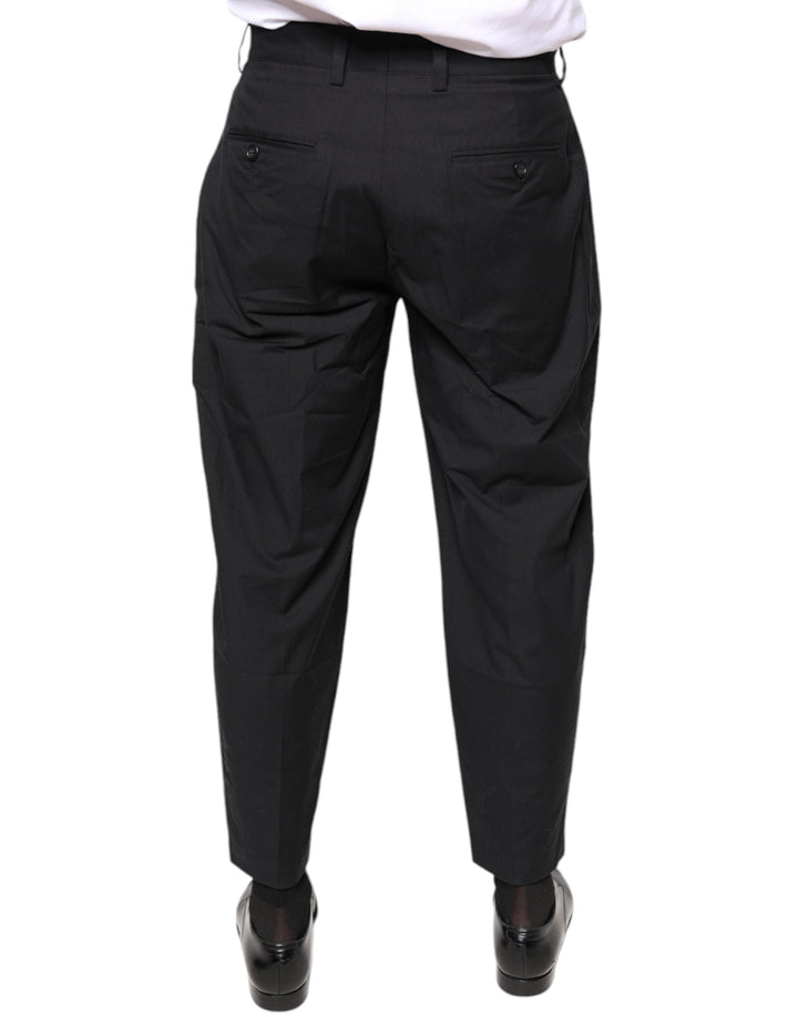 Men’s Dolce &amp; Gabbana Black Crown Cotton Dress Pants
