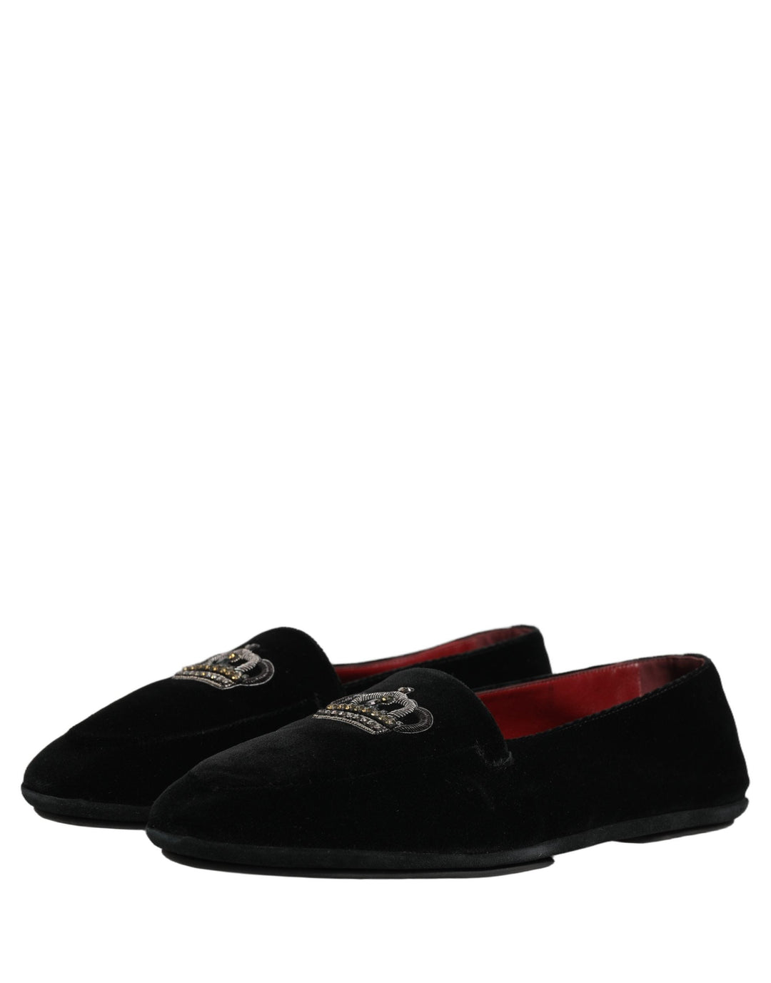 Men’s Dolce &amp; Gabbana Black Crown Embellished Dress Loafers Shoes