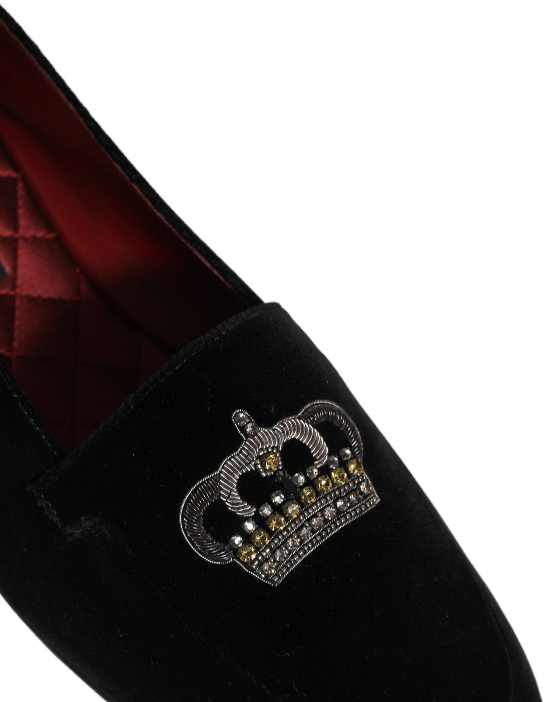 Men’s Dolce & Gabbana Black Crown Embellished Dress Loafers Shoes